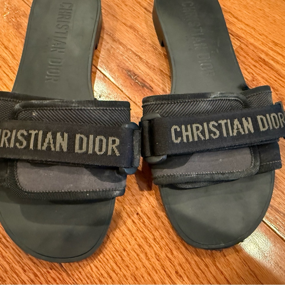 Black Dior Evolution Rubber Slides - image 4